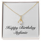 Happy Birthday Stefanie - 18K Yellow Gold Finish Alluring Beauty Necklace