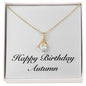 Happy Birthday Autumn - 18K Yellow Gold Finish Alluring Beauty Necklace