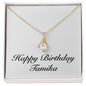 Happy Birthday Tamika - 18K Yellow Gold Finish Alluring Beauty Necklace