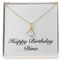 Happy Birthday Dina - 18K Yellow Gold Finish Alluring Beauty Necklace