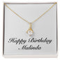 Happy Birthday Malinda - 18K Yellow Gold Finish Alluring Beauty Necklace