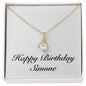 Happy Birthday Simone - 18K Yellow Gold Finish Alluring Beauty Necklace