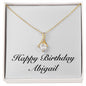 Happy Birthday Abigail - 18K Yellow Gold Finish Alluring Beauty Necklace