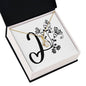 Botanical Monogram I - 18K Yellow Gold Finish Alluring Beauty Necklace