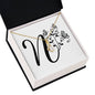 Botanical Monogram N - 18K Yellow Gold Finish Alluring Beauty Necklace