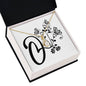Botanical Monogram O - 18K Yellow Gold Finish Alluring Beauty Necklace