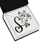 Botanical Monogram S - 18K Yellow Gold Finish Alluring Beauty Necklace
