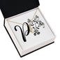 Botanical Monogram P - 18K Yellow Gold Finish Alluring Beauty Necklace