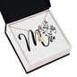 Botanical Monogram M - 18K Yellow Gold Finish Alluring Beauty Necklace