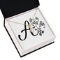 Botanical Monogram A - 18K Yellow Gold Finish Alluring Beauty Necklace