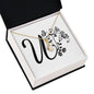 Botanical Monogram U - 18K Yellow Gold Finish Alluring Beauty Necklace
