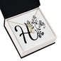 Botanical Monogram H - 18K Yellow Gold Finish Alluring Beauty Necklace