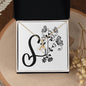 Botanical Monogram S - 18K Yellow Gold Finish Alluring Beauty Necklace