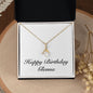 Happy Birthday Glenna - 18K Yellow Gold Finish Alluring Beauty Necklace