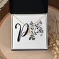 Botanical Monogram P - 18K Yellow Gold Finish Alluring Beauty Necklace