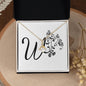 Botanical Monogram W - 18K Yellow Gold Finish Alluring Beauty Necklace
