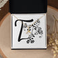 Botanical Monogram T - 18K Yellow Gold Finish Alluring Beauty Necklace