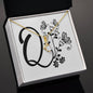 Botanical Monogram Q - 18K Yellow Gold Finish Alluring Beauty Necklace