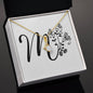 Botanical Monogram M - 18K Yellow Gold Finish Alluring Beauty Necklace