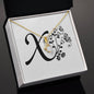 Botanical Monogram X - 18K Yellow Gold Finish Alluring Beauty Necklace