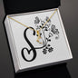 Botanical Monogram S - 18K Yellow Gold Finish Alluring Beauty Necklace