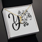 Botanical Monogram Y - 18K Yellow Gold Finish Alluring Beauty Necklace