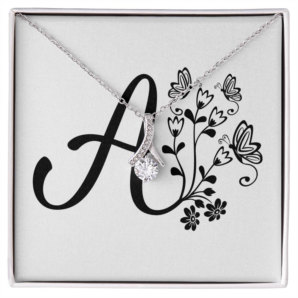 Botanical Monogram A - Alluring Beauty Necklace