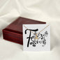 Botanical Monogram F - 18K Yellow Gold Finish Alluring Beauty Necklace With Mahogany Style Luxury Box