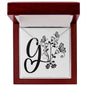 Botanical Monogram G - Alluring Beauty Necklace With Mahogany Style Luxury Box
