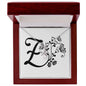 Botanical Monogram Z - Alluring Beauty Necklace With Mahogany Style Luxury Box