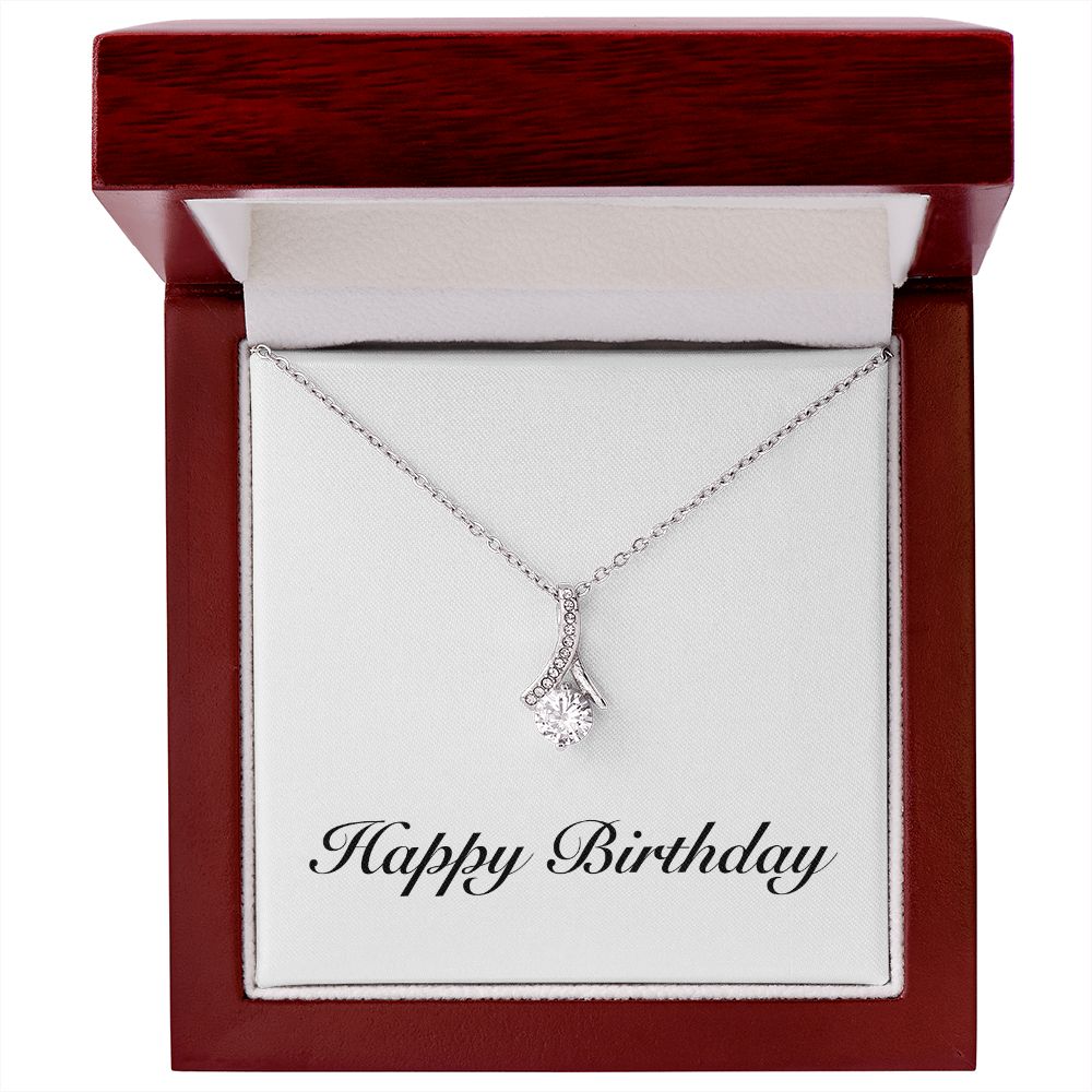 Happy Birthday - Alluring Beauty Necklace With Mahogany Style Luxury Box