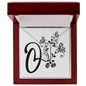 Botanical Monogram O - Alluring Beauty Necklace With Mahogany Style Luxury Box
