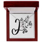 Botanical Monogram I - Alluring Beauty Necklace With Mahogany Style Luxury Box