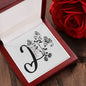 Botanical Monogram I - Alluring Beauty Necklace With Mahogany Style Luxury Box