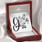 Botanical Monogram G - Alluring Beauty Necklace With Mahogany Style Luxury Box