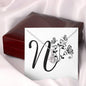 Botanical Monogram N - Alluring Beauty Necklace With Mahogany Style Luxury Box