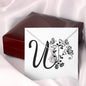 Botanical Monogram U - Alluring Beauty Necklace With Mahogany Style Luxury Box