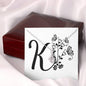 Botanical Monogram K - Alluring Beauty Necklace With Mahogany Style Luxury Box