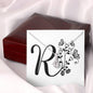 Botanical Monogram R - Alluring Beauty Necklace With Mahogany Style Luxury Box