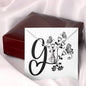 Botanical Monogram G - Alluring Beauty Necklace With Mahogany Style Luxury Box