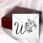 Botanical Monogram W - Alluring Beauty Necklace With Mahogany Style Luxury Box