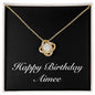 Happy Birthday Aimee v2 - 18K Yellow Gold Finish Love Knot Necklace