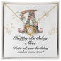 Happy Birthday Alice v01 - 18K Yellow Gold Finish Love Knot Necklace