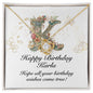 Happy Birthday Karla v01 - 18K Yellow Gold Finish Love Knot Necklace