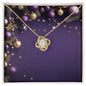 Christmas Background 054 - 18K Yellow Gold Finish Love Knot Necklace
