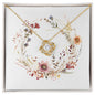 Boho Flowers Wreath Watercolor 08 - 18K Yellow Gold Finish Love Knot Necklace