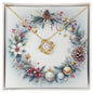 Christmas Background 075 - 18K Yellow Gold Finish Love Knot Necklace