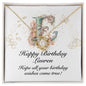 Happy Birthday Lauren v01 - 18K Yellow Gold Finish Love Knot Necklace