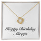 Happy Birthday Mireya - 18K Yellow Gold Finish Love Knot Necklace