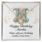 Happy Birthday Martha v01 - 18K Yellow Gold Finish Love Knot Necklace